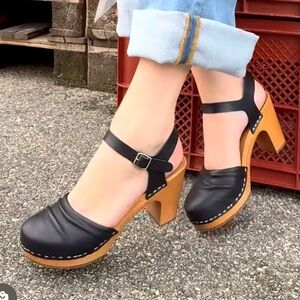 Swedish Hasbeens Wrinkled Black Sandal Best Style🌈 ♥️